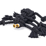 Beeztees Halloween Flossy Spider, svört könguló úr bómullarkaðli