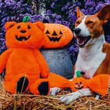 Beeztees Halloween Pumpkin Bear, appelsínugulur bangsi með haus eins og grasker