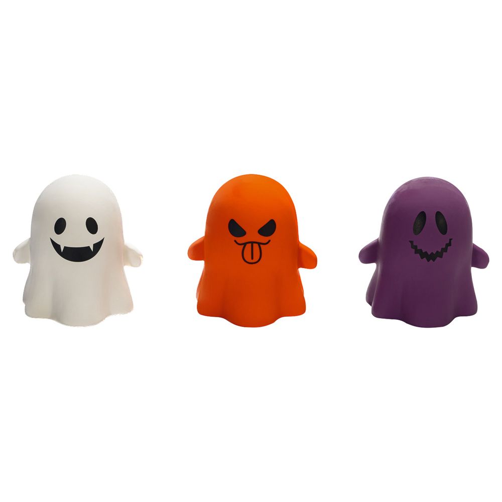 Beeztees Halloween Boo, draugar úr latexi í hvítu, appelsínugulu og fjólubláu