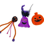 Beeztees Halloween Boeh, þrjú kattaleikföng: grasker, bolti og draugur