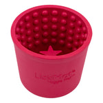 LickiMat Yoggie Pot Pink — bleik gúmmíkrukka með stjörnumynstri