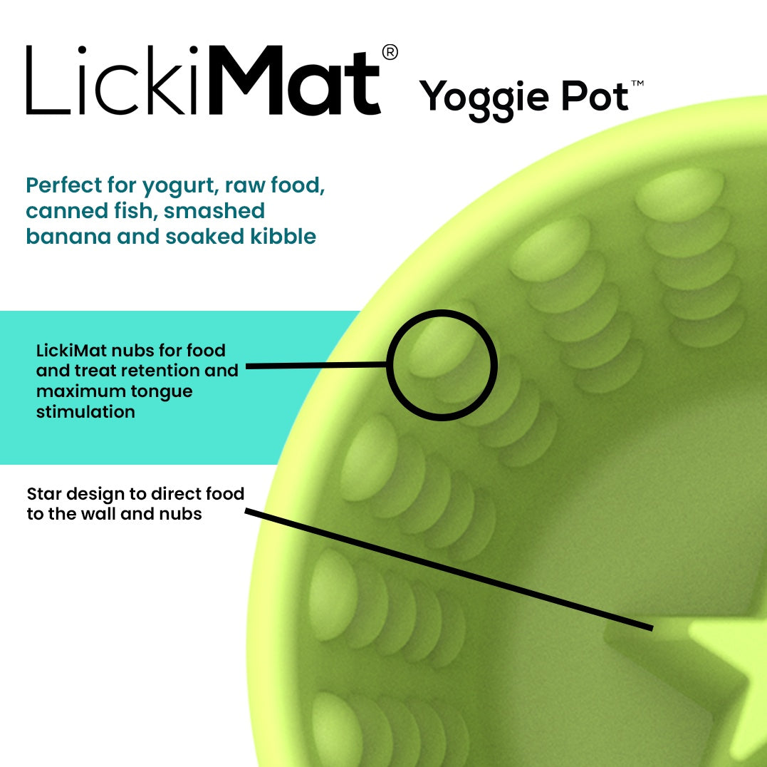 LickiMat Yoggie Pot — eiginleikar og notkunarleiðbeiningar