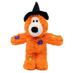 KONG Halloween Wild Knots Witch Bear, appelsínugulur bangsi með nornahatt