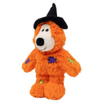KONG Halloween Wild Knots Witch Bear, appelsínugulur bangsi með nornahatt