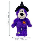 KONG Halloween Wild Knots Witch Bear, fjólublár bangsi með nornahatt