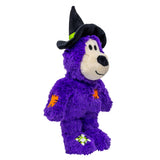 KONG Halloween Wild Knots Witch Bear, fjólublár bangsi með nornahatt
