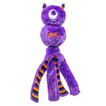 KONG Halloween Wubba Monster, fjólublátt eineygt skrímsli með röndóttum böndum