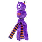 KONG Halloween Wubba Monster, fjólublátt eineygt skrímsli með röndóttum böndum