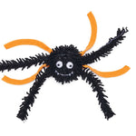 Beeztees Halloween kattaleikfang, appelsínugul og svört könguló