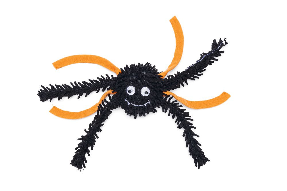 Beeztees Halloween kattaleikfang, appelsínugul og svört könguló