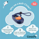 Company of Animals Coachi Multi Clicker - Navy & Coral