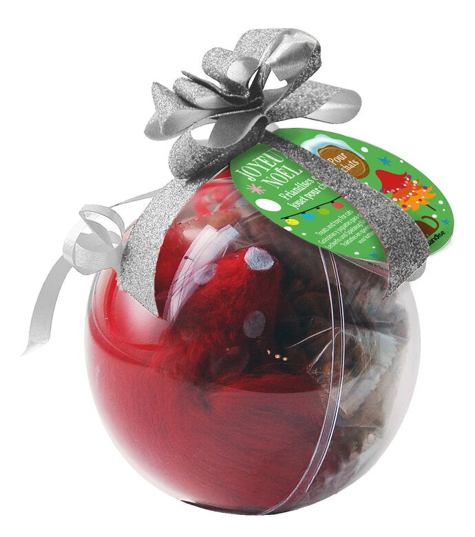 Wouapy Cat Ball Gift Box - Christmas ball open with contents