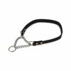 Beeztees Leather Choker with Chain - Black 45x18 mm