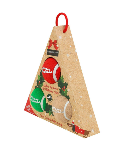 Wouapy Dog Ball Gift Box - Christmas tennis balls multicolor
