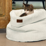 Cat Basket Ribbed Ljós Grá 50X50X35