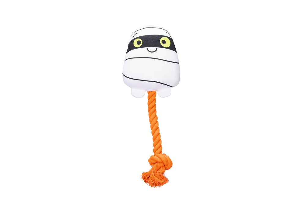 Beeztees Halloween Rope Ghost, mjúkur draugur með appelsínugulum kaðli