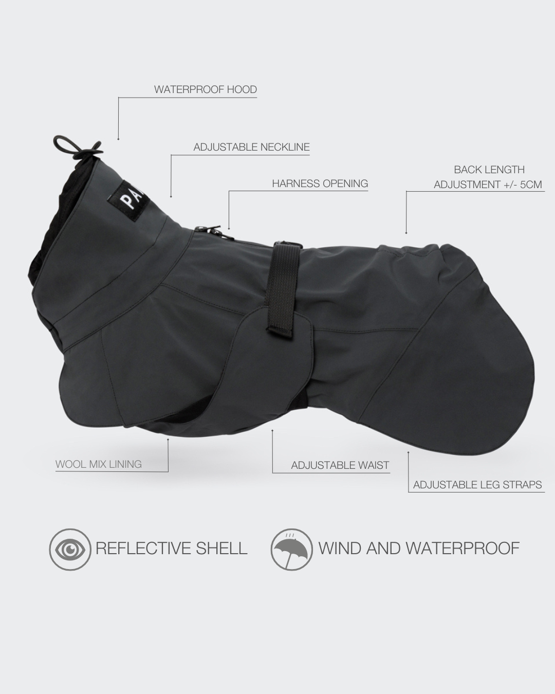 PAIKKA Visibility Raincoat Dark - smáatriði og eiginleikar