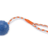 Beeztees Rubber Ball Bell + Cord - Blue
