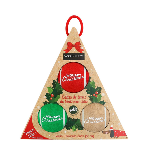 Wouapy Dog Ball Gift Box - Christmas tennis balls set of 3