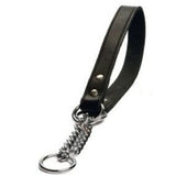 Beeztees Leather Choker with Chain - Black 45x18 mm