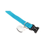 Beeztees Nylon Cat Collar Uni Blue - detail: cat bell and buckle