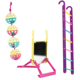 Happy Pet  Bird Toy Multipack - Ball/Ladder/Perch