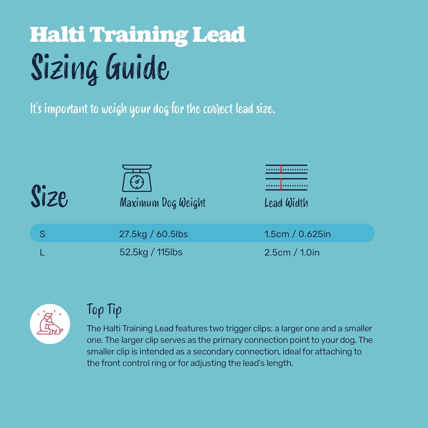 Halti Training Lead size guide