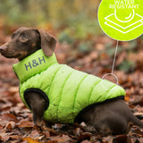 Hugo & Hudson Reversible Dog Puffer Jacket - Green and Navy