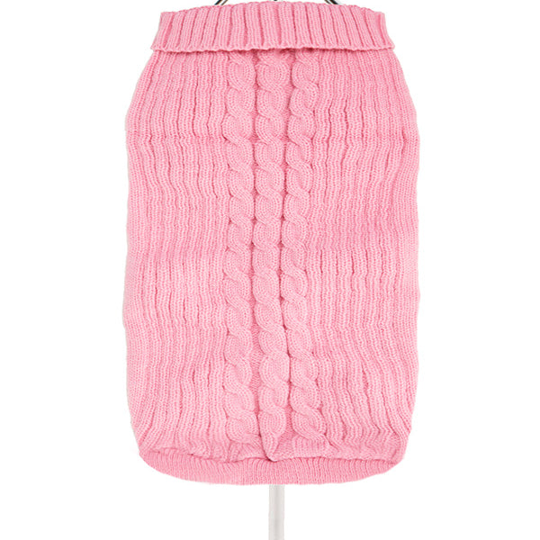 Urban Pup Pink Cable Knit Dog Sweater