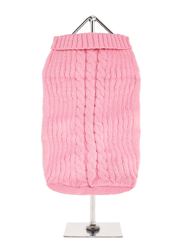 Urban Pup Pink Cable Knit Dog Sweater