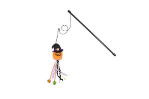 Beeztees Halloween Cat Fish Rod Pumpkin